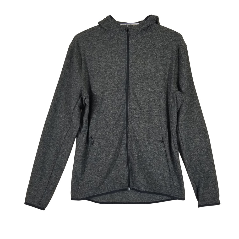 Lululemon Full Zip Hoodie Mens Size M Gray Heathered Tech Performance Jacket